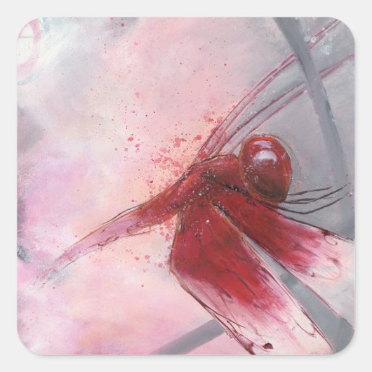 Red Grasshawk Vierkante Sticker (Voorkant)