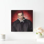 Red Gravity wall clock Vierkante Klok (Huis)