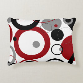 Red, Gray and Black Dots Accent Kussen