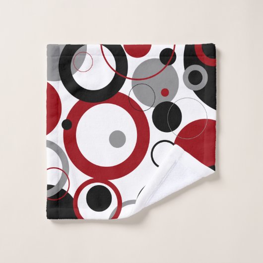 Red, Gray and Black Dots Bad Handdoek (Wasdoekje)