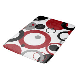 Red, Gray and Black Dots Badmat