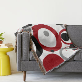 Red, Gray and Black Dots Deken