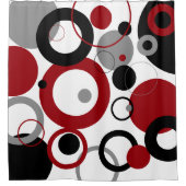 Red, Gray and Black Dots Douchegordijn (Voorkant)