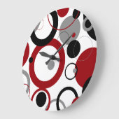 Red, Gray and Black Dots Grote Klok (Hoek)