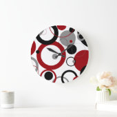 Red, Gray and Black Dots Grote Klok (Huis)