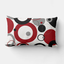 Red, Gray and Black Dots Kussen