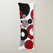 Red, Gray and Black Dots Lichaamskussen (Voorkant Verticaal)