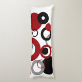 Red, Gray and Black Dots Lichaamskussen (Achterkant (Verticaal))