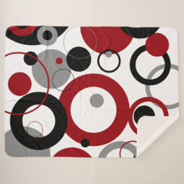 Red, Gray and Black Dots Sherpa Deken