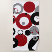 Red, Gray and Black Dots Strandlaken (Voorkant)