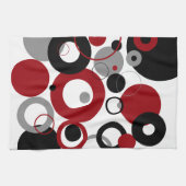 Red, Gray and Black Dots Theedoek (Horizontaal)