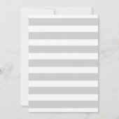 Red Gray Birthday Invitation Adult Breed Stripe Kaart (Achterkant)