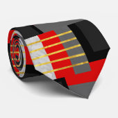 Red Gray Black Golf Color Block Stropdas (Opgerold)