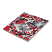 Red Gray Camouflage Patroon Tegeltje (Zijkant)