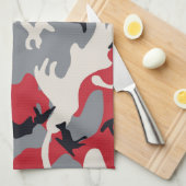 Red Gray Camouflage Patroon Theedoek (Quarter Fold)