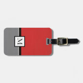 Red Gray Modern Bagagelabel (Voorkant horizontaal)