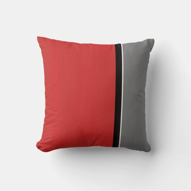 Red Gray Modern Kussen (Voorkant)