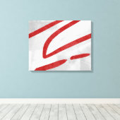 Red Gray Modern minimalistisch Abstract Canvas Afdruk (Insitu (Houten vloer))