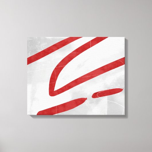 Red Gray Modern minimalistisch Abstract Canvas Afdruk (Voorkant)