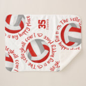red gray volleyball court happy place typography sherpa deken (Voorkant (horizontaal))