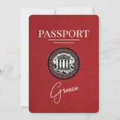 Red Greece Passport Save the Date Kaart (Voorkant)