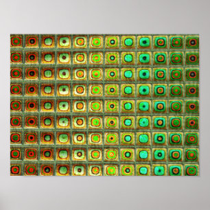 Red Green 3 Abstracte kunst Poster