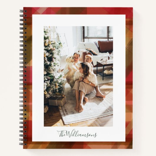 Red Green Abstract Pset Rustic-fotokerst Notitieboek (Voorkant)