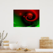 Red Green Abstract schilderen afdrukken - Art Post Poster (Keuken)