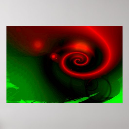 Red Green Abstract schilderen afdrukken - Art Post Poster (Voorkant)
