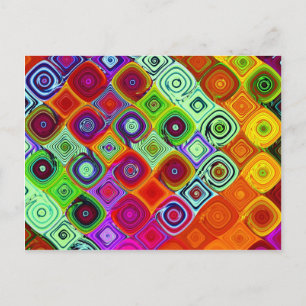 Red Green Abstracte mozaïek Briefkaart