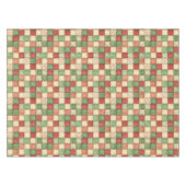 Red Green and Cream Patchwork Quilt Look Tafelkleed (Voorkant (Horizontaal))