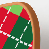 Red Green Argyle Diamonds Monogram Pickleball Paddle (Links Detail)