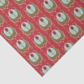 Red Green Art Nouveau kerstpapier Tissuepapier (Detail)