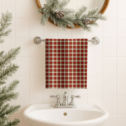 Red Green Bath Towel Timeless Holiday Gift Accent