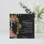 Red green Black Snowflake kerstfeest Kaart (Staand voorkant)