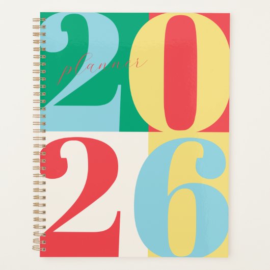 Red Green Blue Bold Year Color Block Planner (Devant)