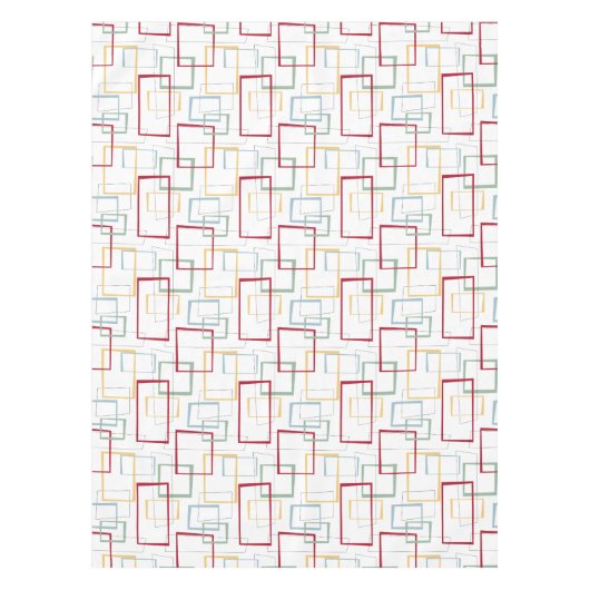 Red Green Blue Yellow Abstract Squares Midden Cent Tafelkleed (Voorkant)