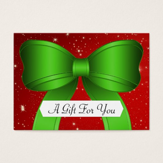 Red Green Bow Business Gift Kaart Certificaten (Voorkant)