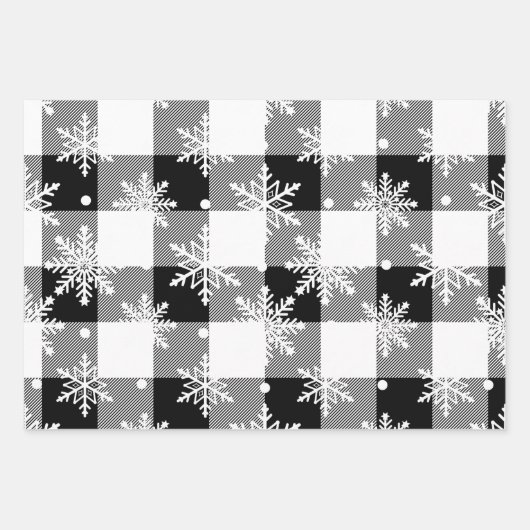 Red Green Buffalo met kerstsnowflake Multi Inpakpapier Vel (Voorkant 3)