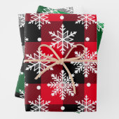 Red Green Buffalo met kerstsnowflake Multi Inpakpapier Vel (In situ)