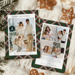 Red Green Buffalo Plaid Photo collage Christmas   Feestdagenkaart