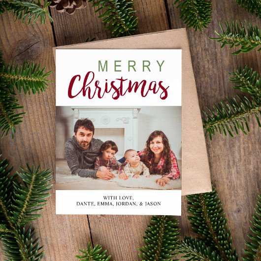 Red Green Calligraphy Merry Kerstseries Foto