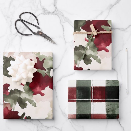Red Green Camo Birthday Inpakpapier Vel (Voorkant)