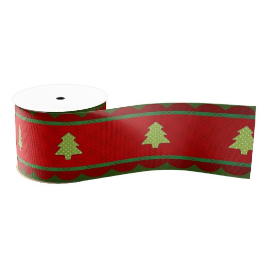 Red Green Christamas Trees Grosgrain Lint (Spoel)