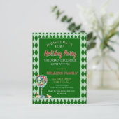 Red & Green Christmas Holiday Party Briefkaart (Staand voorkant)