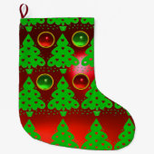RED GREEN CHRISTMAS TREE MET HEARTS GROTE KERSTSOK (Voorkant)