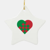 Red Green Danish Heart Keramisch Ornament (Voorkant)