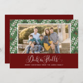 Red Green Deck Les Halls Cartes photos de Noël (Devant / Derrière)