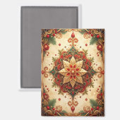 Red Green Decorative Christmas Holiday Magnet (Recto/Verso)