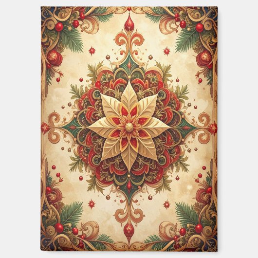 Red Green Decorative Christmas Holiday Magnet (Recto)